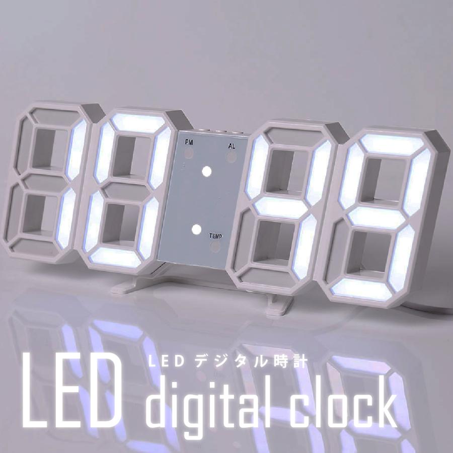 デジタル時計 壁掛け 置時計 大型 おしゃれ 光る led 韓国 カレンダー
