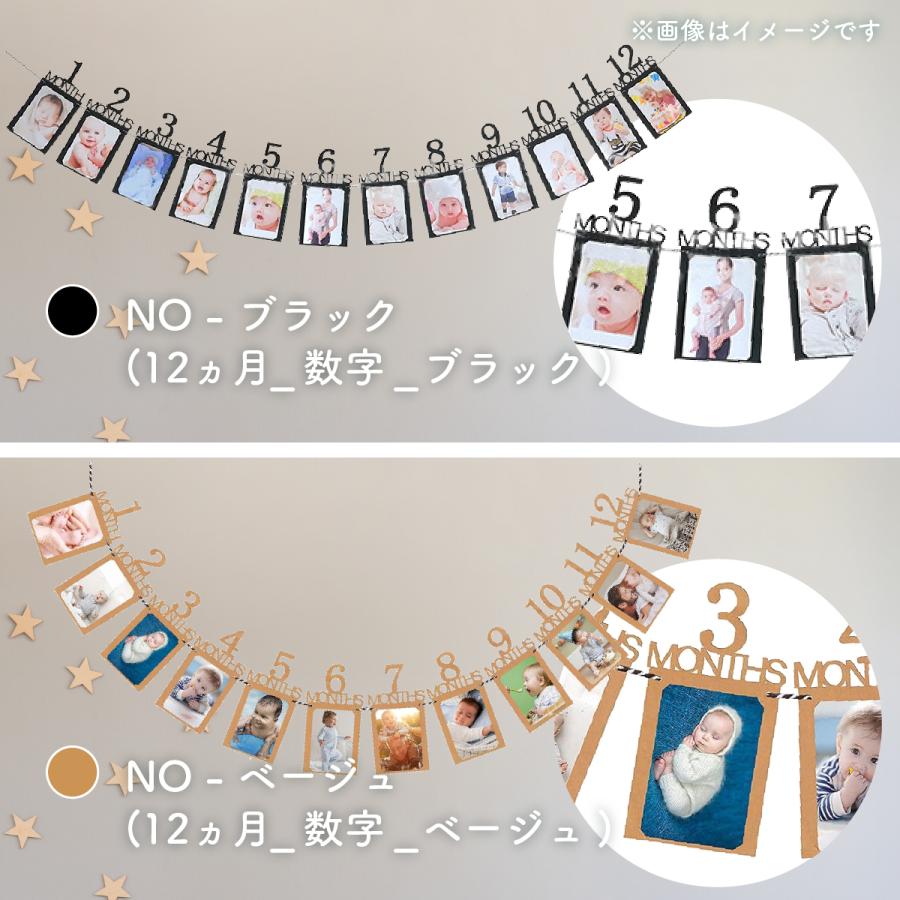 誕生日 飾り付け バースデー フォトガーランド 1歳 12ヶ月 12か月