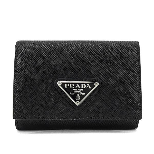 プラダ PRADA メンズ 3つ折り財布 SAFFIANO TRIANG 2MH042 QHH NERO ブラック F0002 24ss｜worldclub｜02