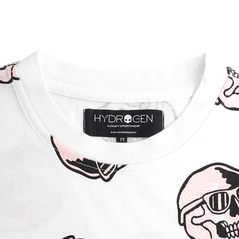 ハイドロゲン HYDROGEN メンズ Tシャツ PALMS ALLOVER SKULL TEE 320612 WHITE PINK SKULL ホワイト ピンク H39 23s｜worldclub｜06