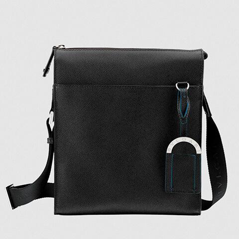 BVLGARI ブルガリ　レザー メッセンジャーバッグ　ブラック BVLGARI（ブルガリ） 完売御礼 メンズ メッセンジャーバッグ 37628