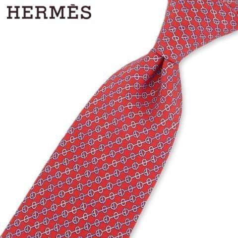 完売御礼 エルメス HERMES メンズ ネクタイ MAILLONS ET FERMOIRS 606069T ROUGE AZUR CIEL