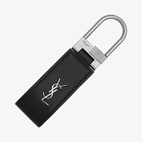 【希少】 サンローラン 黒レザー キーホルダー　キーケース　キーリング SAINT LAURENT 完売御礼 サンローラン ユニセックス キーホルダー