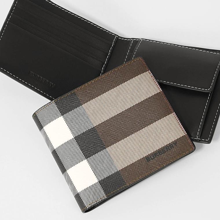 ゴンゾー ◆BURBERRY 二つ折り財布 バーバリー バーバリー 公式 二つ折り札入れ アンバー系 レザー バーバリー