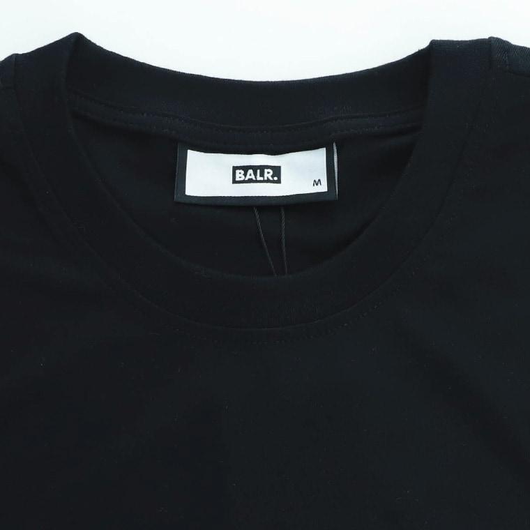 ボーラー BALR. メンズ Tシャツ OLAF STRAIGHT NEON BRAND T SHIRT B1112 1146 ブラック BLACK ホワイト BRIGHT WHITE｜worldclub｜07