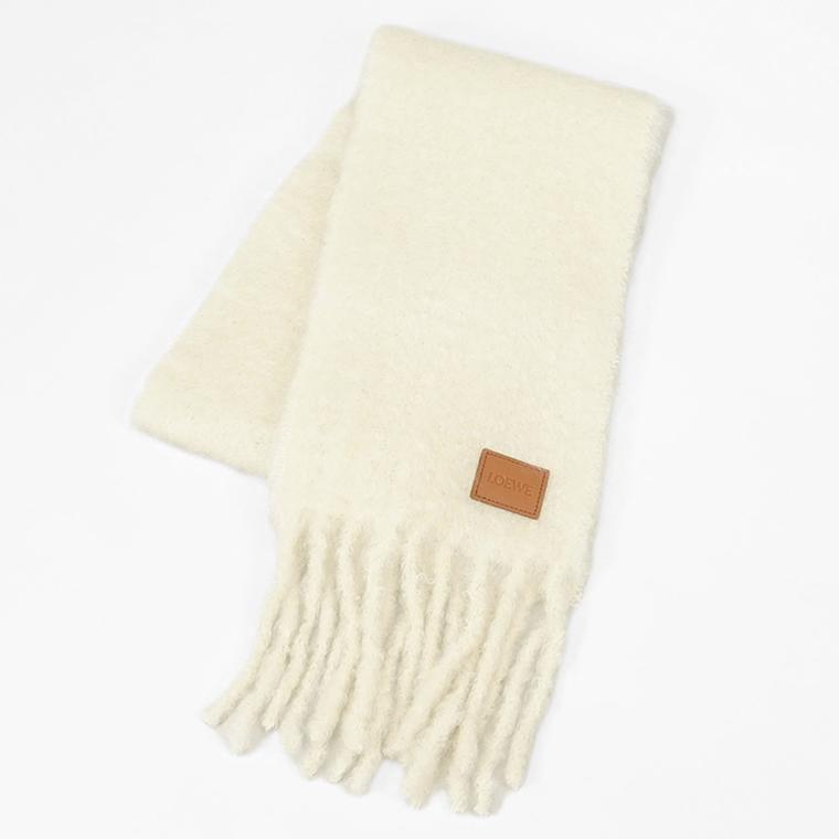 LOEWE ウール ホワイト マフラー ロエベ LOEWE LOEWE マフラー FSA6SS1X05 ウール モヘヤ （2100