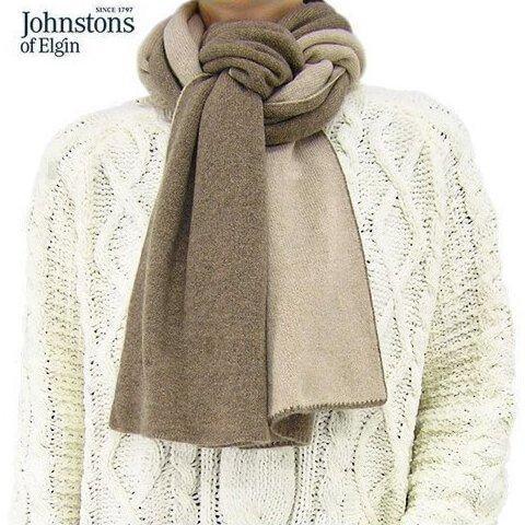 Johnstons of Elgin カシミア100% マフラー otter 【公式通販】