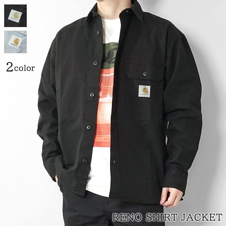 カーハート ワークインプログレス Carhartt WIP メンズ シャツジャケット RENO SHIRT JACKET I031447 BLACK 89XX MIRROR 1NKXX 26ss
