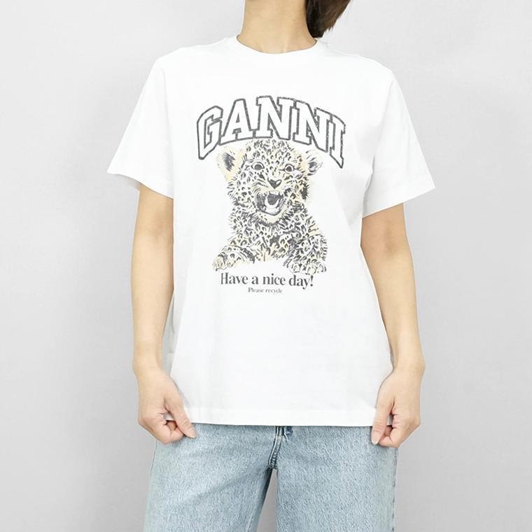 GANNI（ガニー） 完売御礼 レディース Tシャツ T4124 3575 LEOPARD