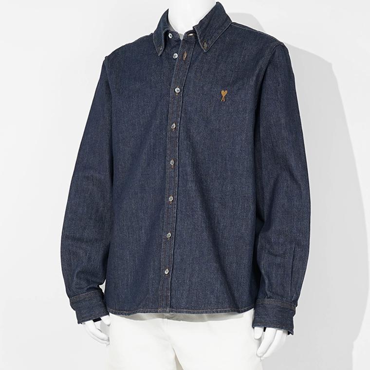 アミ AMI メンズ デニムシャツ USH786 DE0123 INDIGO インディゴ 402 26ss
