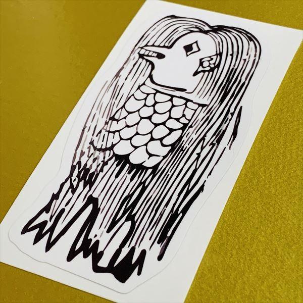 2枚セット あまびえ 疫病退散 オリジナルステッカーver.3 縦7.5cm 屋外