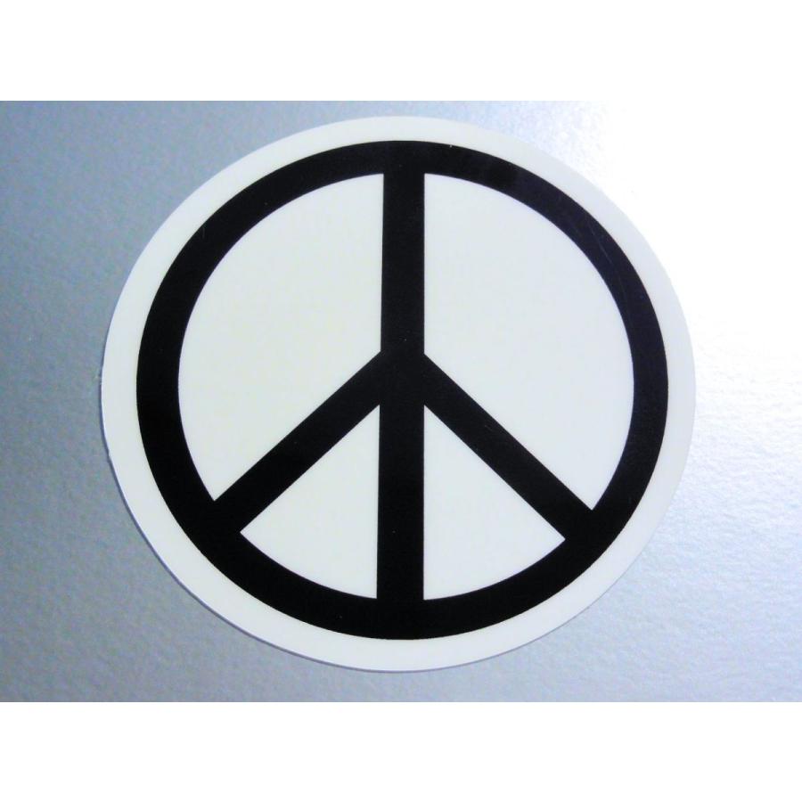 ピースマーク(黒・ブラック) ステッカー／マグネット : ステッカー屋