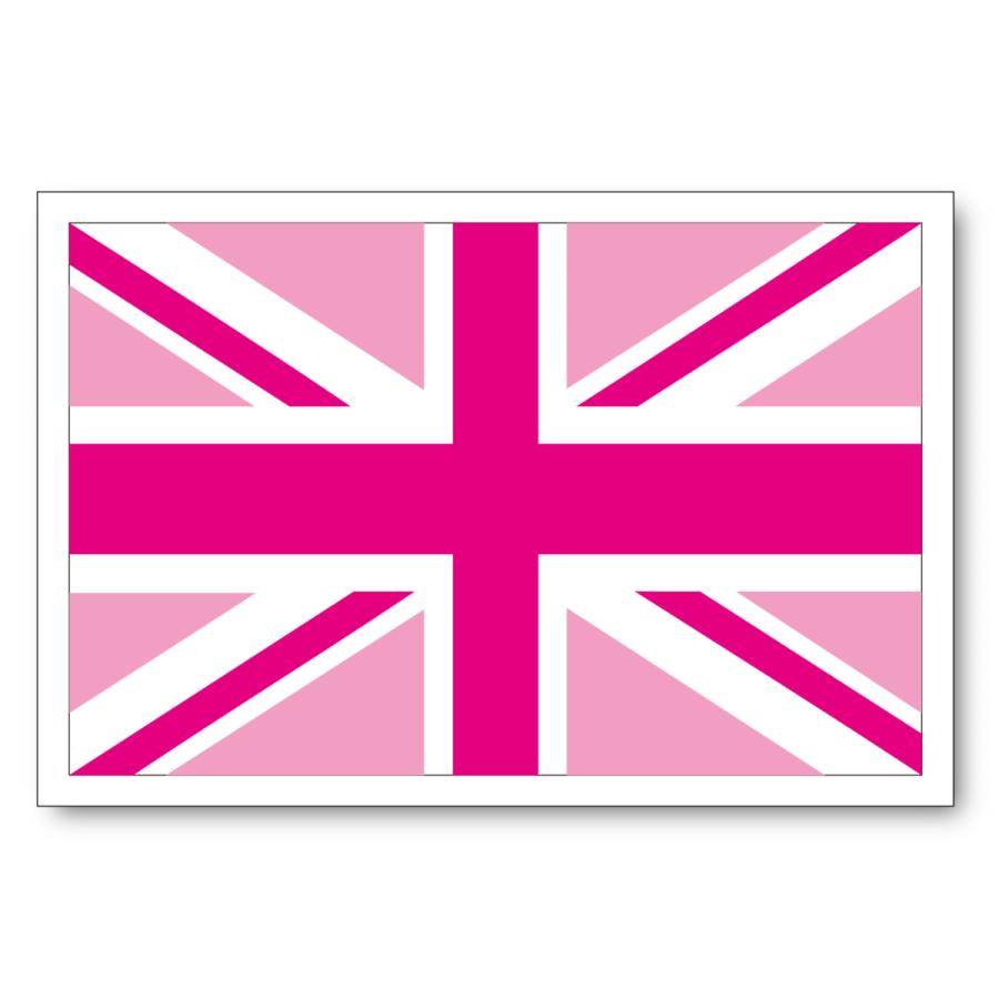 イギリス国旗ユニオンジャック ステッカー・ピンク 屋外耐候耐水シール
