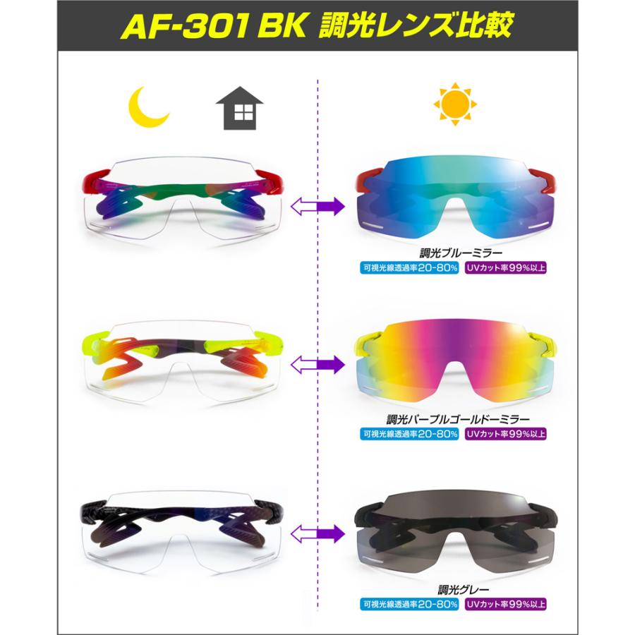 エアフライ AF-301 C-6BK レッドフレーム/調光ブルーミラーレンズ