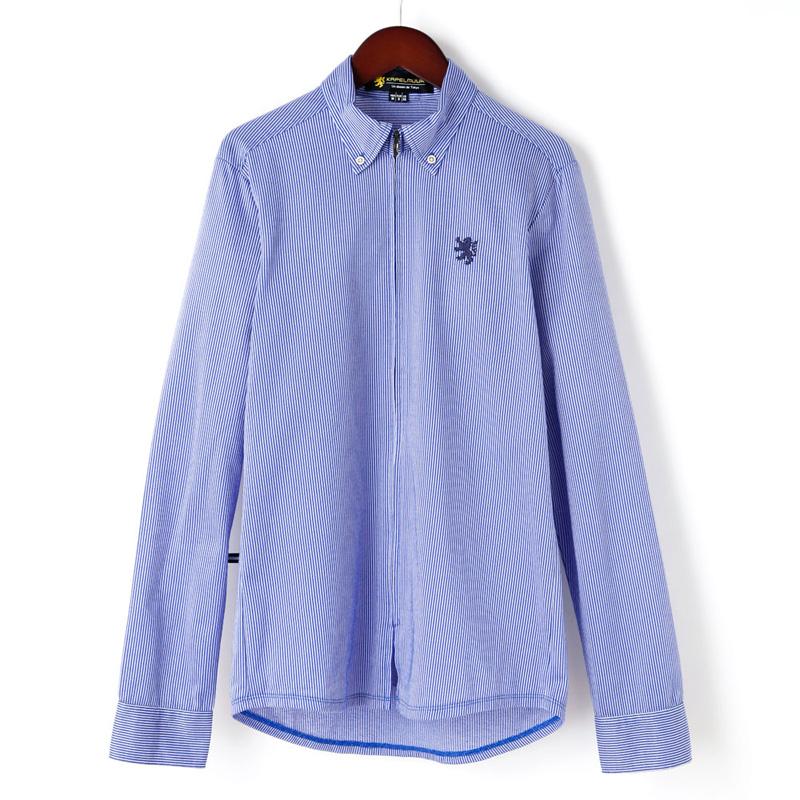 人気絶頂 カペルミュール 長袖ニットシャツジャージ ストライプ ブルー Kapelmuur 人気ブランドを Kuljic Com