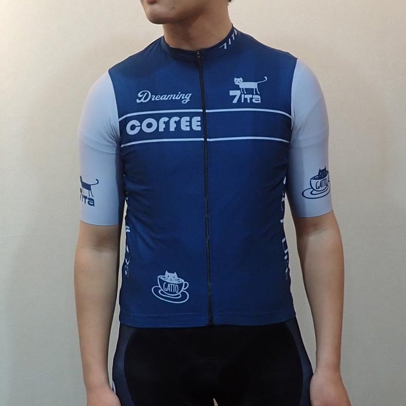 セブンイタリア Cafe Cat 2 Jersey ネイビーの画像