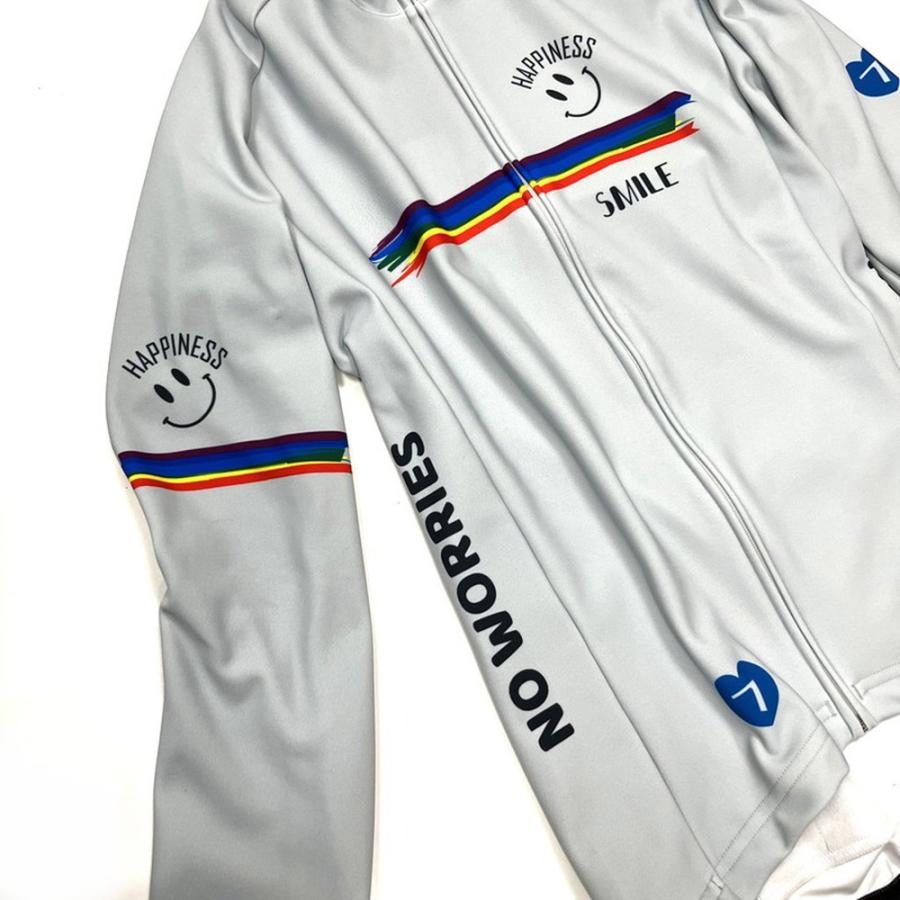 セブンイタリア Rainbow Smile Lady LS Jersey グレー レディース｜worldcycle｜03