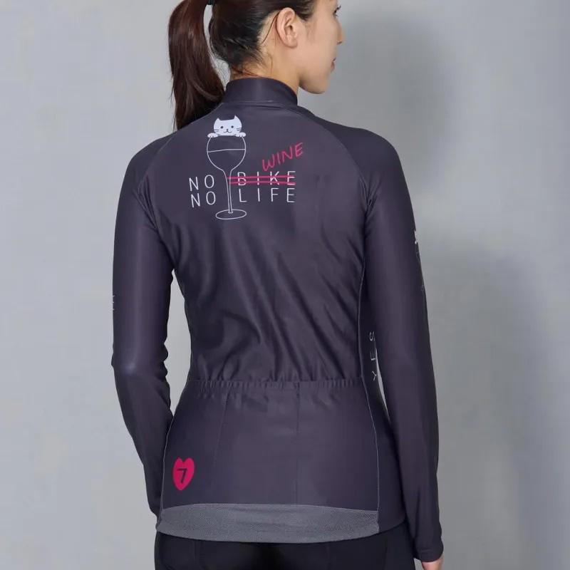 セブンイタリア No Wine No Life Lady LS Jersey チャコール レディース_3