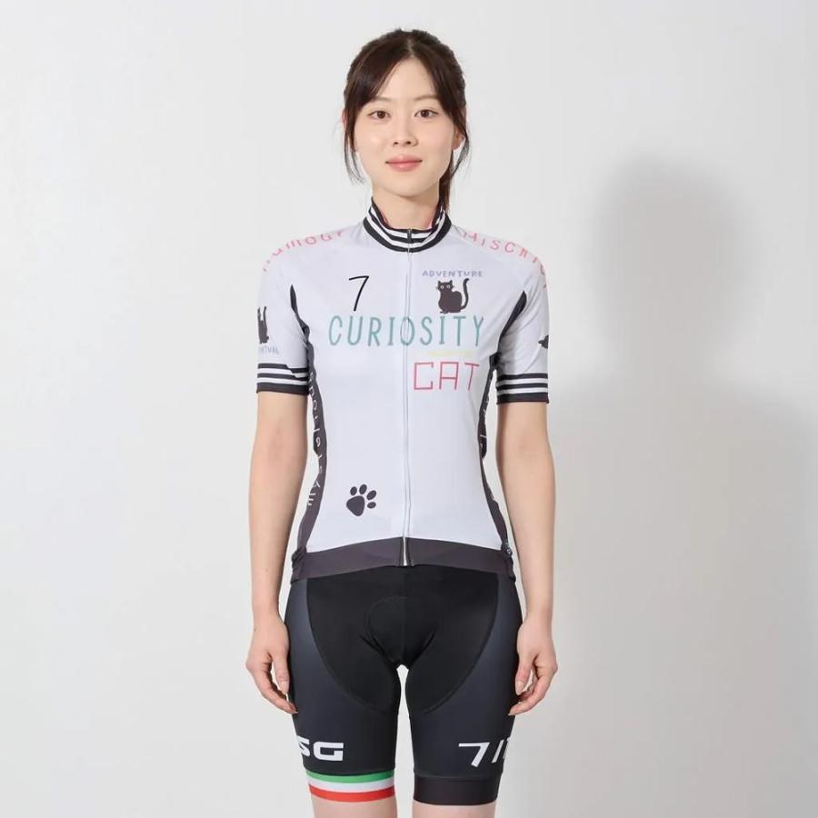 セブンイタリア Curiosity Cat Lady Jersey オフホワイト レディースの画像