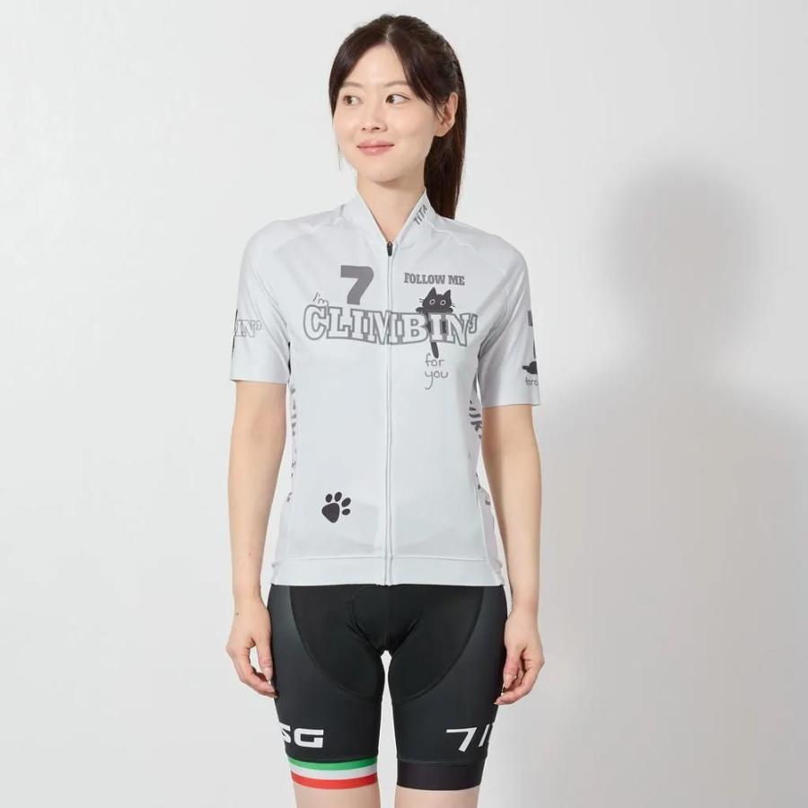 セブンイタリア Hillclimb Cat Lady Jersey ライトグレー レディースの画像