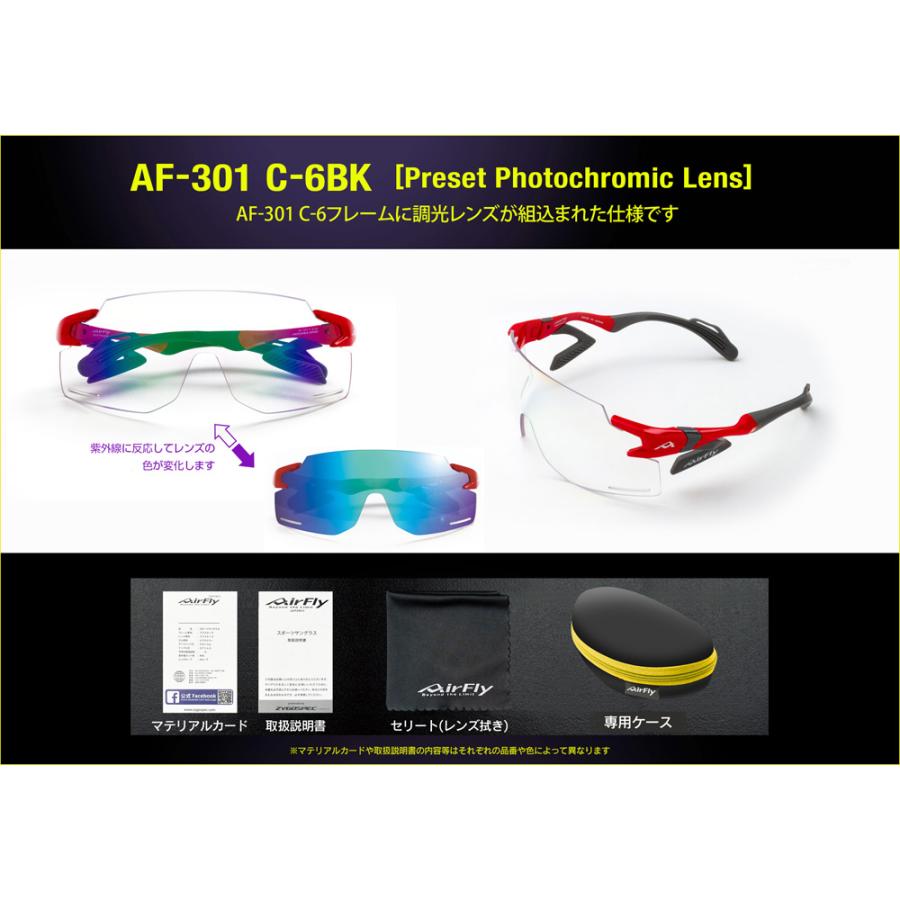 エアフライ AF-301 C-6BK レッドフレーム/調光ブルーミラーレンズ