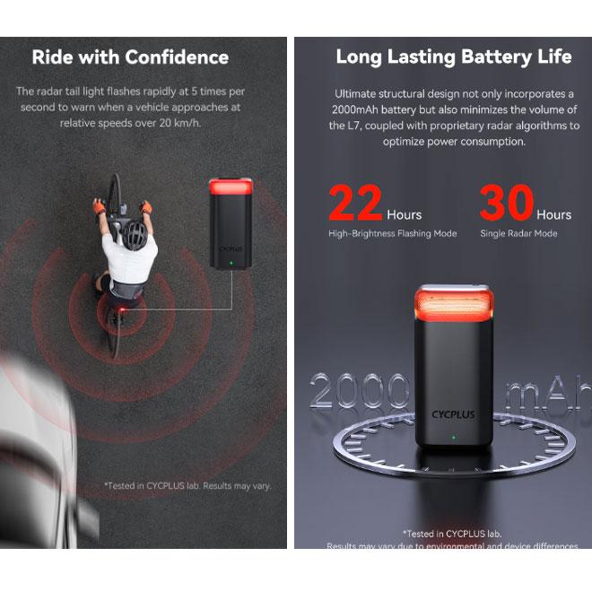 即納】CYCPLUS L7 レーダーテールライト : ワールドサイクル