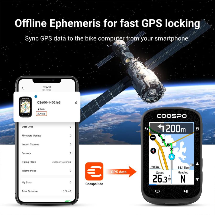 クースポ REALROAD CS600 GPS バイクコンピューター（超長寿命