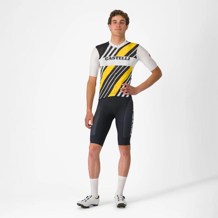 カステリ 4525018 HERITAGE JERSEY 101.ブラック/ホワイト-イエローの画像