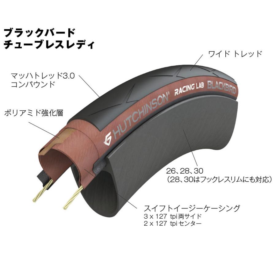 ハッチンソン BLACKBIRD RACE TLR 28C 2本セット HUTCHINSON ( ハッチンソン ) チューブレスタイヤ BLACKBIRD RACE TLR