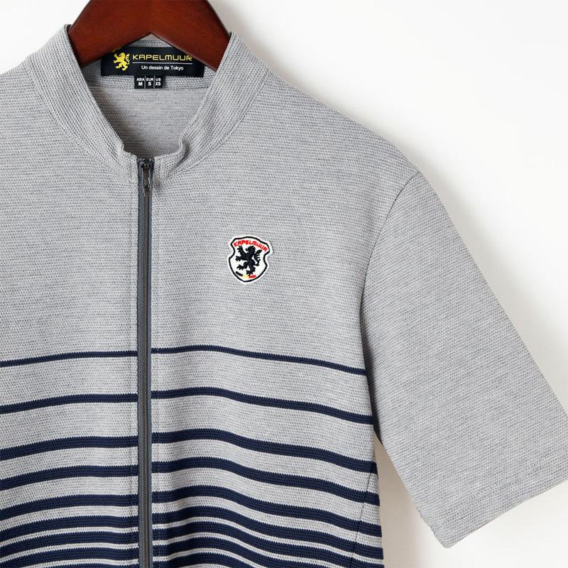 カペルミュール 半袖ジャージ 鹿の子ボーダー ネイビー KAPELMUUR