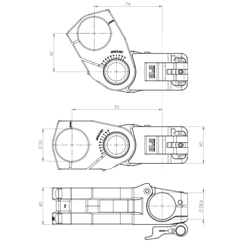ROCKER PARTS RocHead AiO 90度角度変更ステム 角度調整機能付き 90mm
