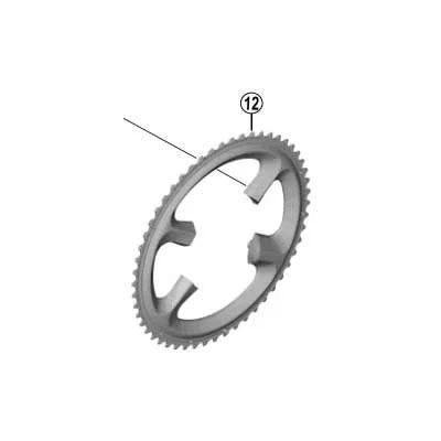 シマノ（SHIMANO） [12]引掛け歯付チェーンリング 52T-MT （52-36T用