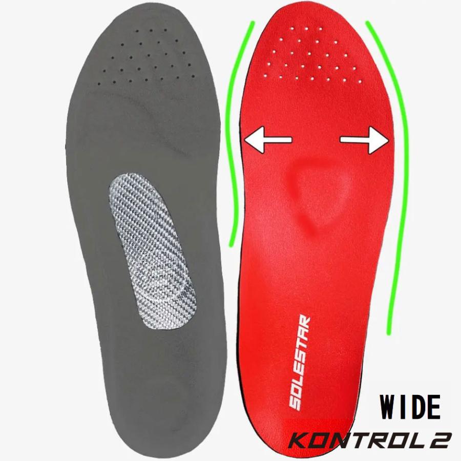 SOLESTAR KONTROL2サイズ42 Solestar KONTROL2(コントロール) Wide レッド/グレー インソール