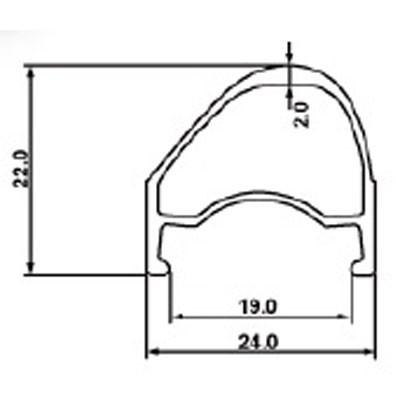 ★TNI AL22W アルミリム (TL/WO) オフセット有り リムブレーキ用  700c ブラック｜worldcycle｜02