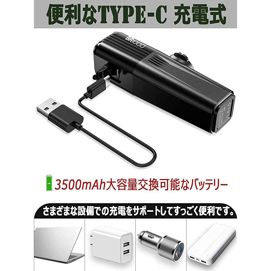【即納】トゥワイルド BR1000 ヘッドライト リモコン無し ブラック USB-TYPE-C充電 TOWILD |  | 03