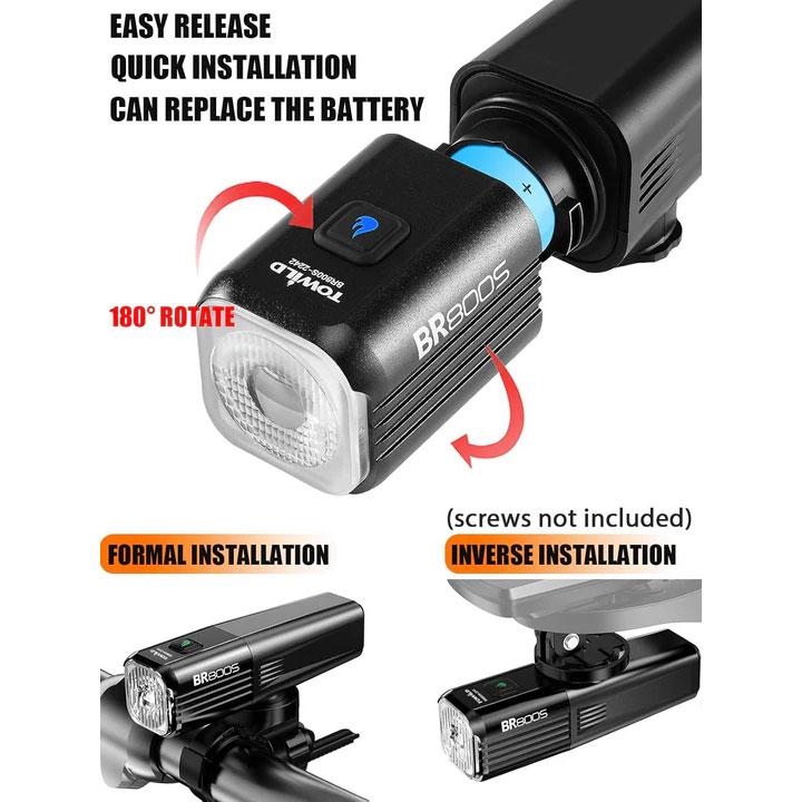 【即納】トゥワイルド BR800S ヘッドライト リモコン無し ブラック  USB-TYPE-C充電 TOWILD |  | 10