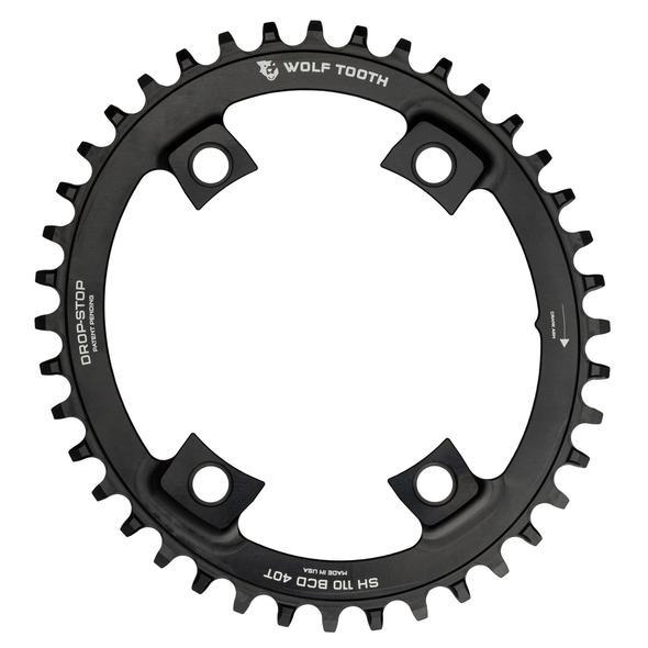 Wolftooth 楕円チェーンリング110BCD シングル用　42T ウルフトゥース 110BCD非対称 4ボルト Shimanoクランク用 PowerTrac