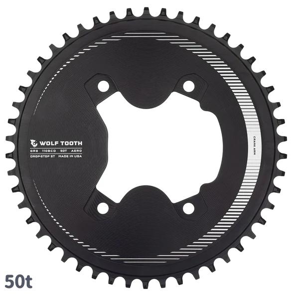 Wolf Tooth GRXクランク用エアロチェーンリング 50T ウルフトゥース 110 BCD Asymmetric 4-Bolt エアロチェーンリング 50T