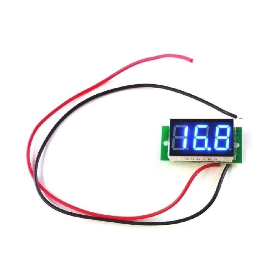 電圧計 小型 デジタル 2.4V〜30V (2線式=別電源不要/埋込型) 電圧 測定