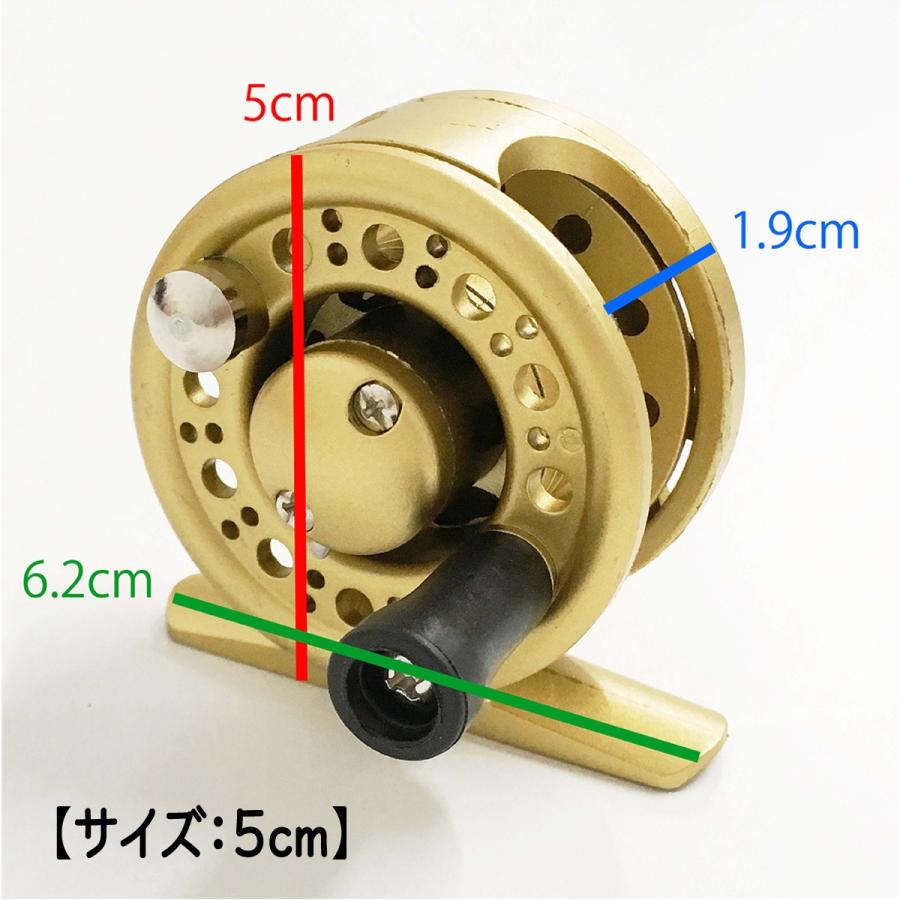 タイコリール 右ハンドル 40mm 50mm 60mm シルバー ブラック ゴールド フライ イカダリール puchi-TY40-60 釣具 リール オルルド釣具 送料無料｜worlddepartyafuu｜06