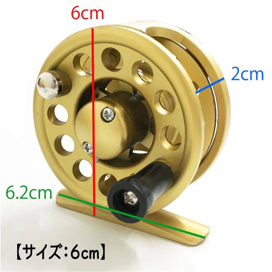 タイコリール 右ハンドル 40mm 50mm 60mm シルバー ブラック ゴールド フライ イカダリール puchi-TY40-60 釣具 リール オルルド釣具 送料無料｜worlddepartyafuu｜07