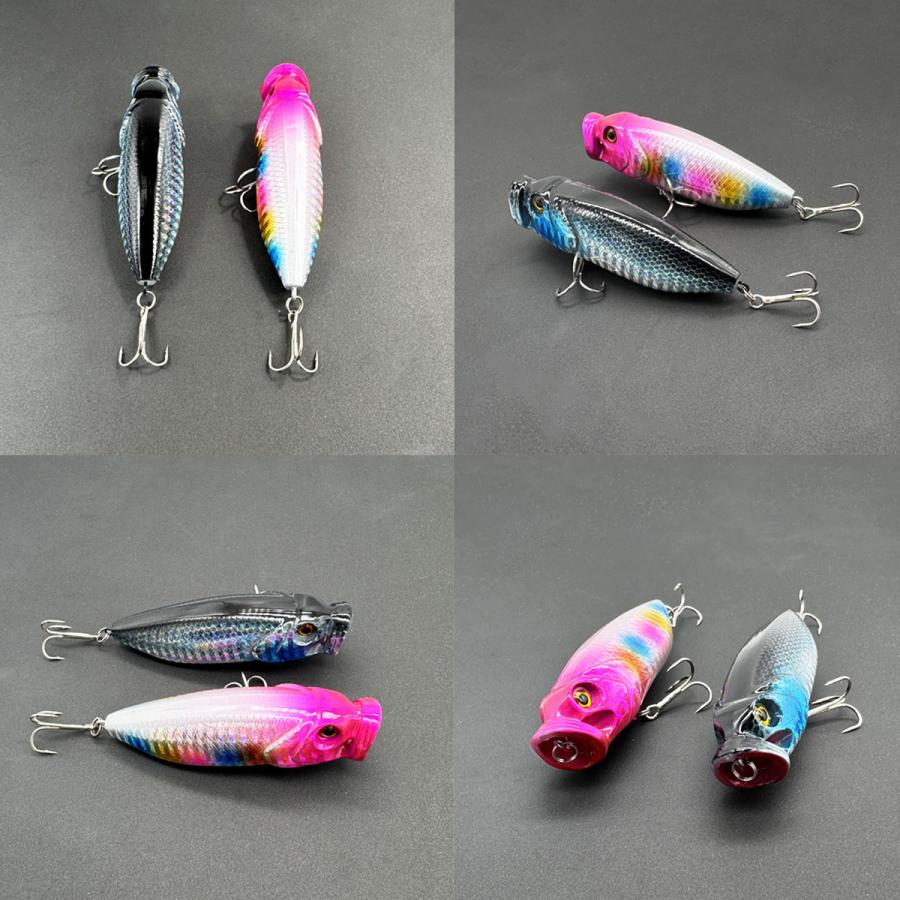オルルド釣具 ポッパー ルアー 7cm 5色セット 釣り具 釣り 送料無料