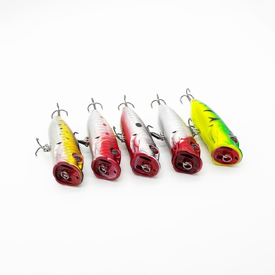 オルルド釣具 ポッパー ルアー 7cm 5色セット 釣り具 釣り 送料無料