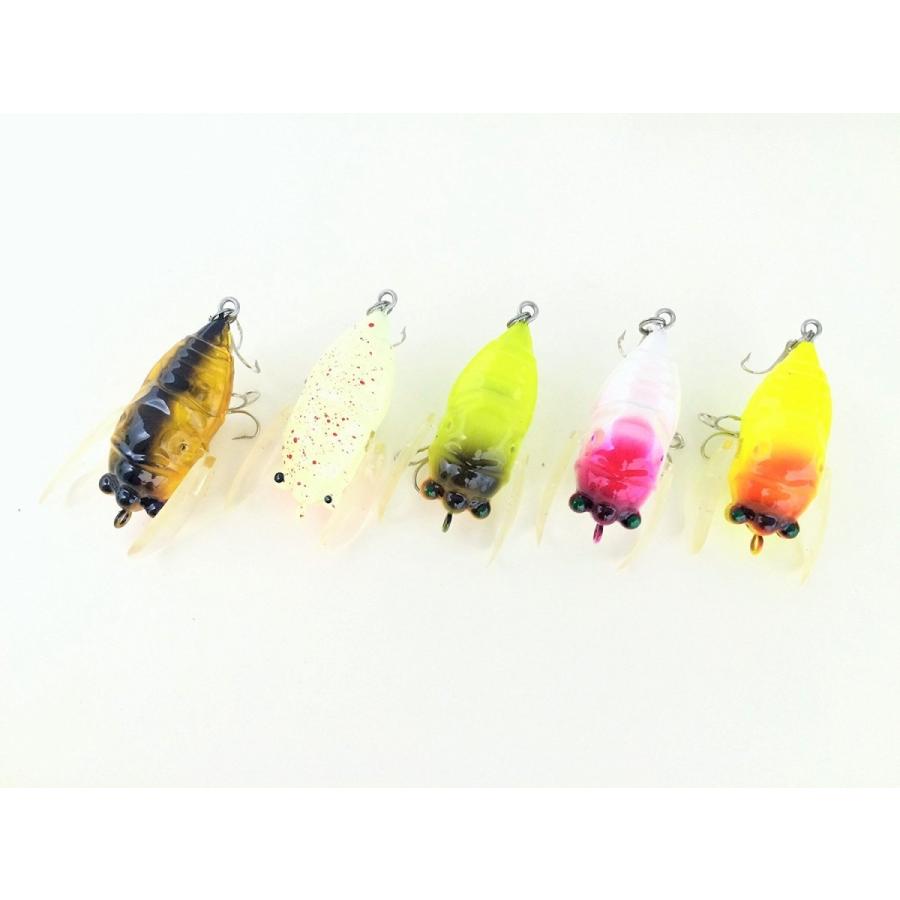 オルルド釣具 虫ルアー 5cm 6.5g 5個セット せみ ノイジー