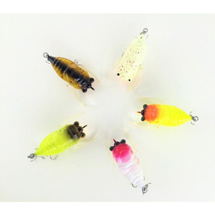 オルルド釣具 虫ルアー 5cm 6.5g 5個セット せみ ノイジー