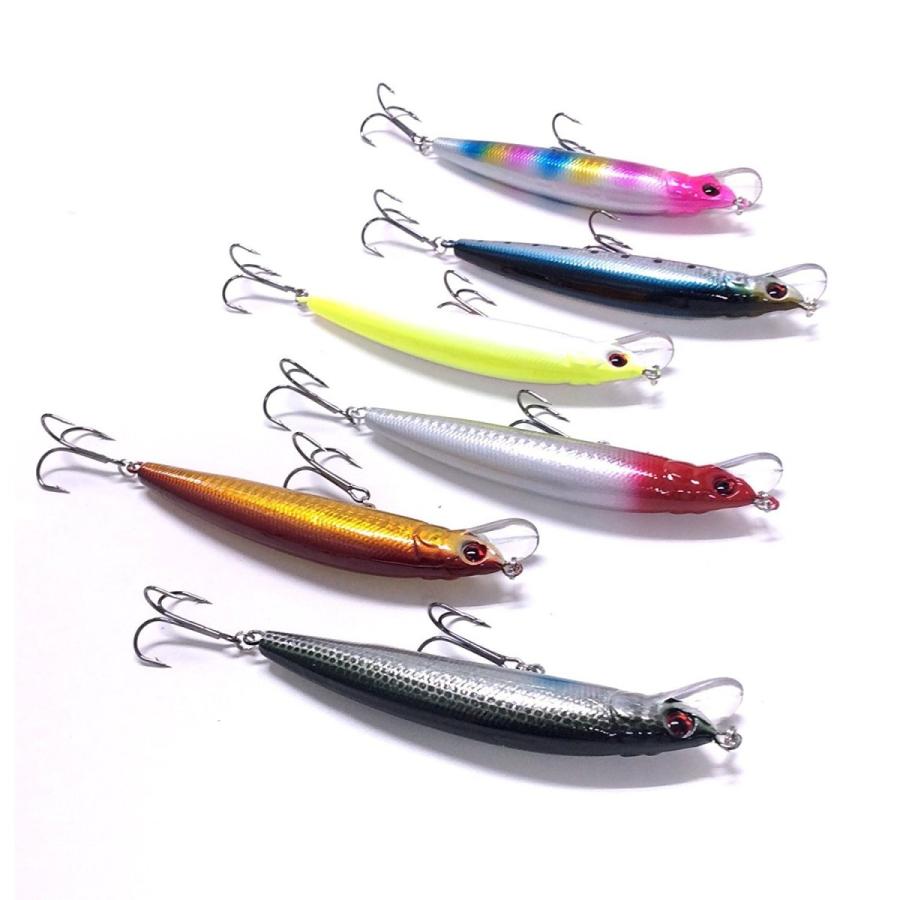 オルルド釣具 ミノー 6個セット 12.4cm 18g スリム設計 飛距離 ルアー