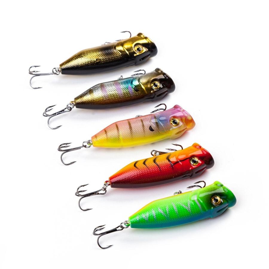 オルルド釣具 ポッパー 5色セット 6.5cm 13g「ポッパルドA」ルアー