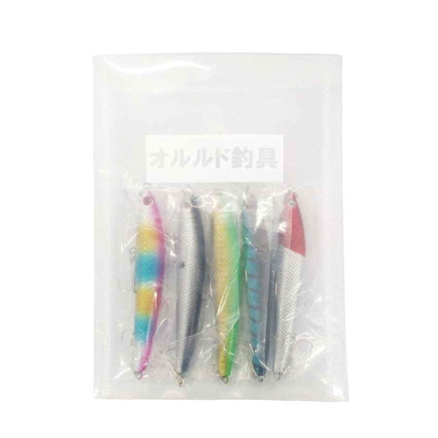 オルルド釣具 フローティング ミノー 5個セット 5カラー 9.5cm