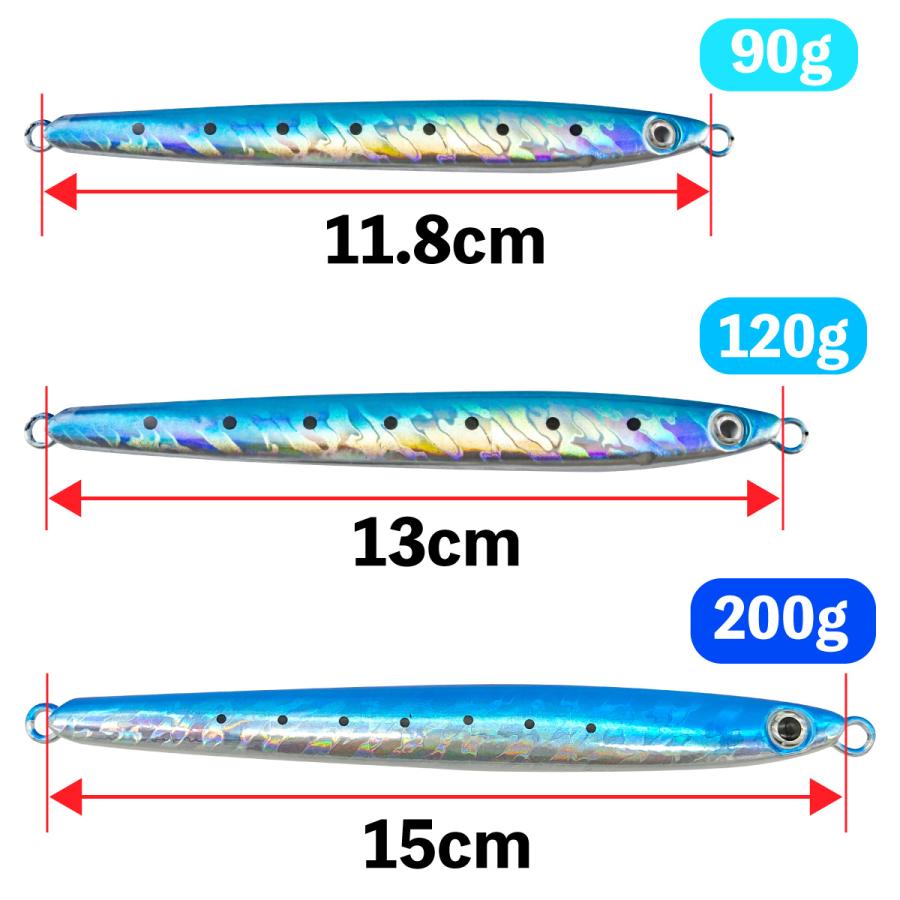オルルド釣具 スロージグ 13.0cm 120g 3色セット メタルジグ 円柱棒状