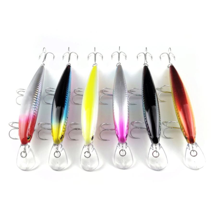 オルルド釣具 シンキングミノーB 6個セット ヘビーウェイト 12.8cm 38g